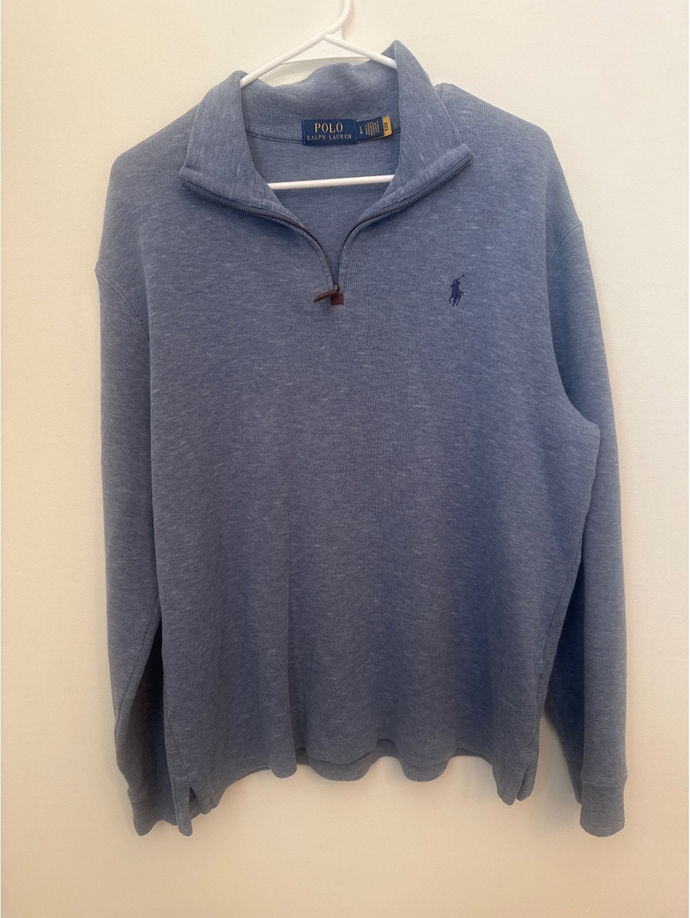 Polo Ralph Lauren Men's Light Blue 1/4 Zip Pullover Sweater Size L